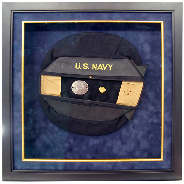 U.S. Navy hat custom framed